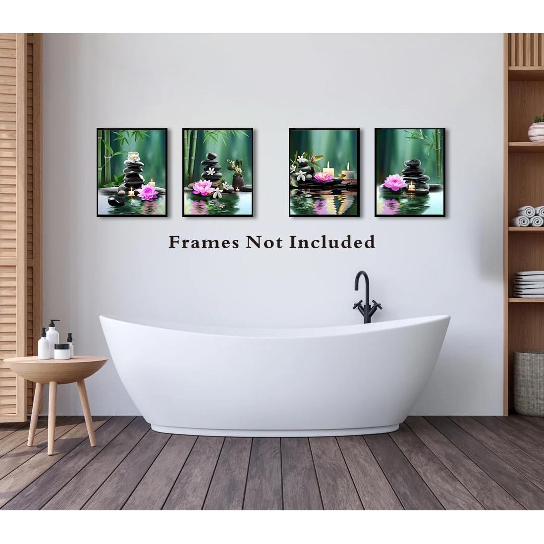 Set de 4 Posters de Lienzo Zen TANXM - Meditación 20x25 cm