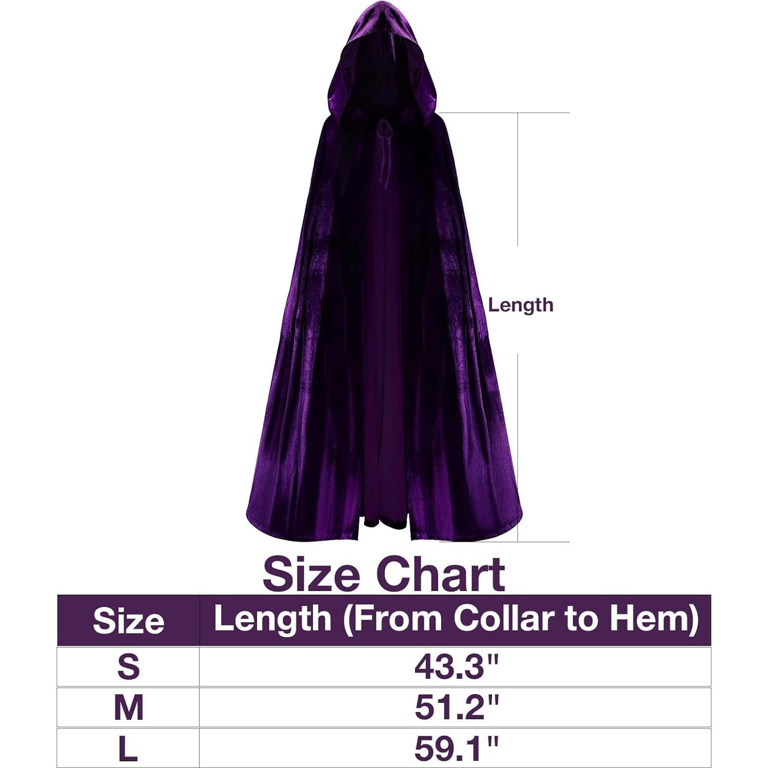 Disfraz de Halloween Mujer Capa Morada con Gemas Rojas 99cm