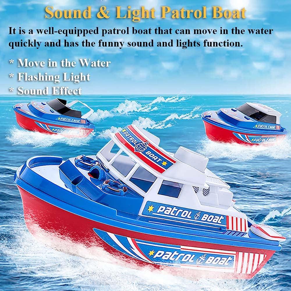 Barco Patrullero Eléctrico NEXTAKE 6684A con Sonido y Luz