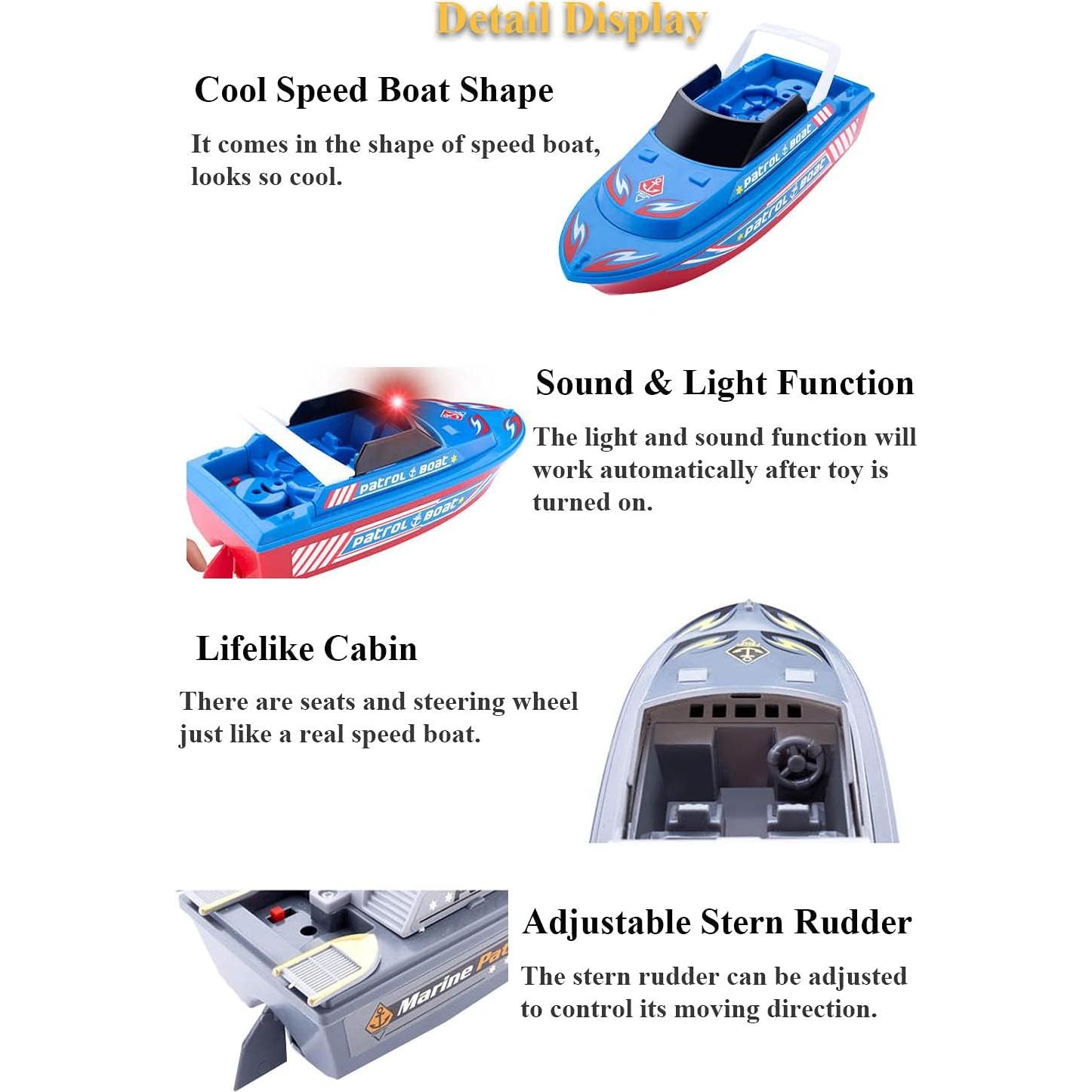 Barco Patrullero Eléctrico NEXTAKE 6684A con Sonido y Luz