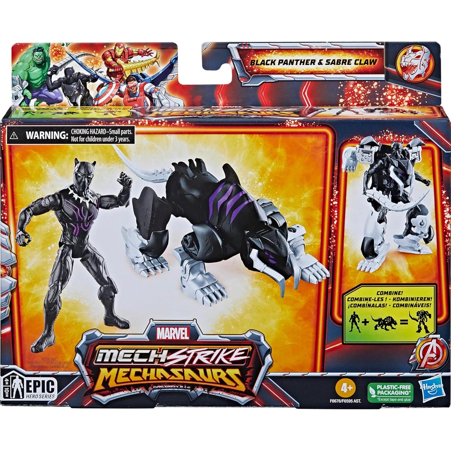 Figura de acción Black Panther Mechasaurs Hasbro 10 cm