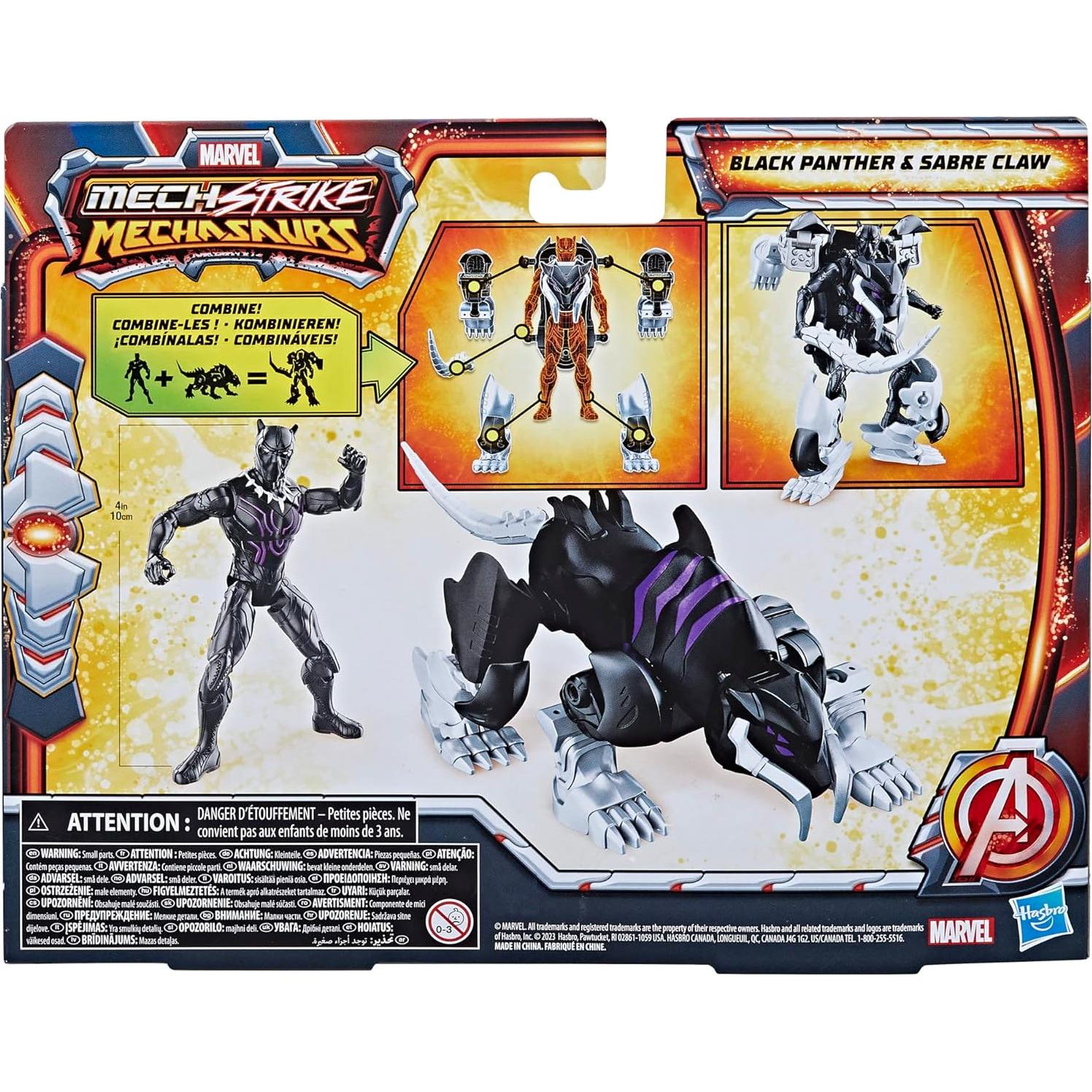 Figura de acción Black Panther Mechasaurs Hasbro 10 cm