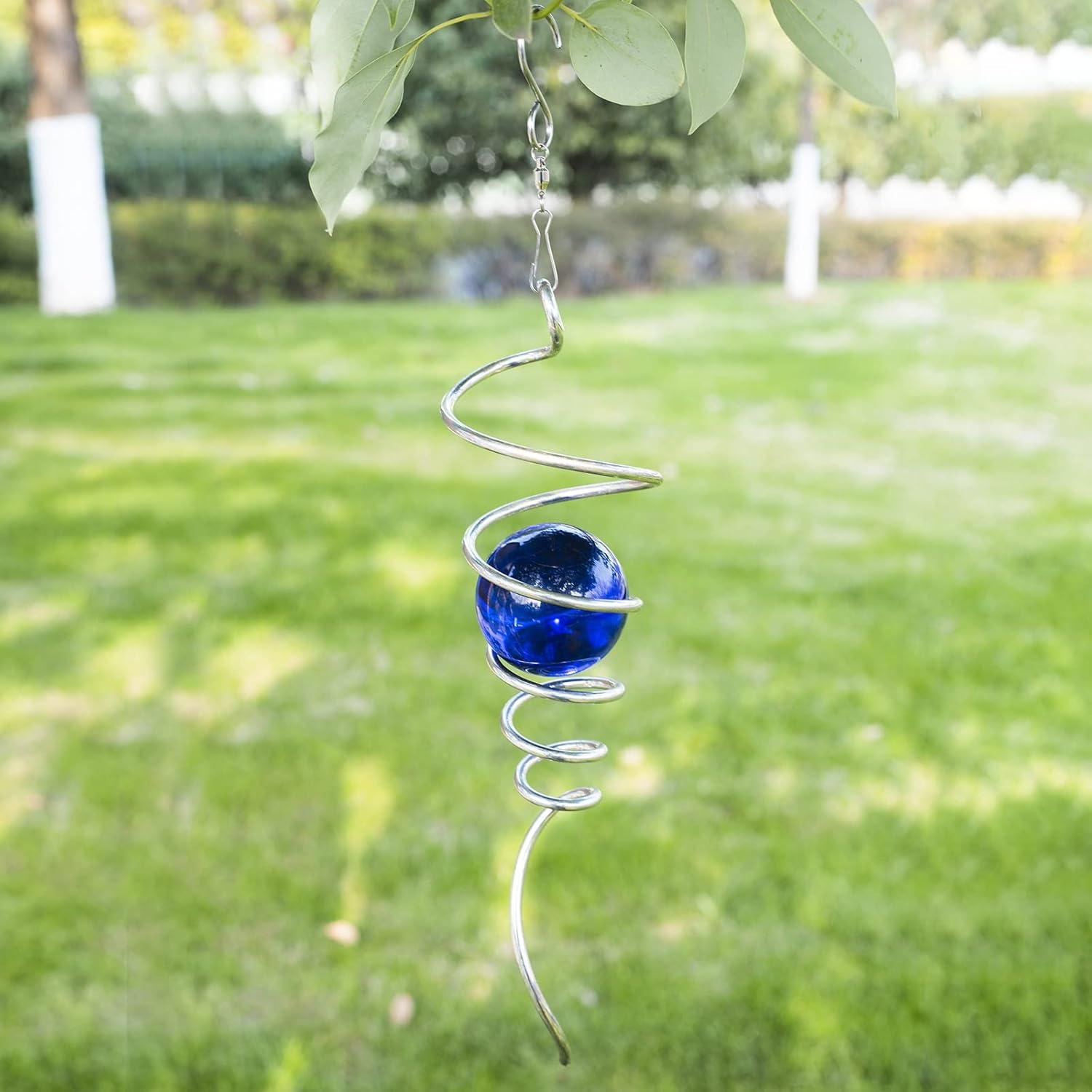 Girador de Viento FENELY Espiral con Bola de Cristal Azul