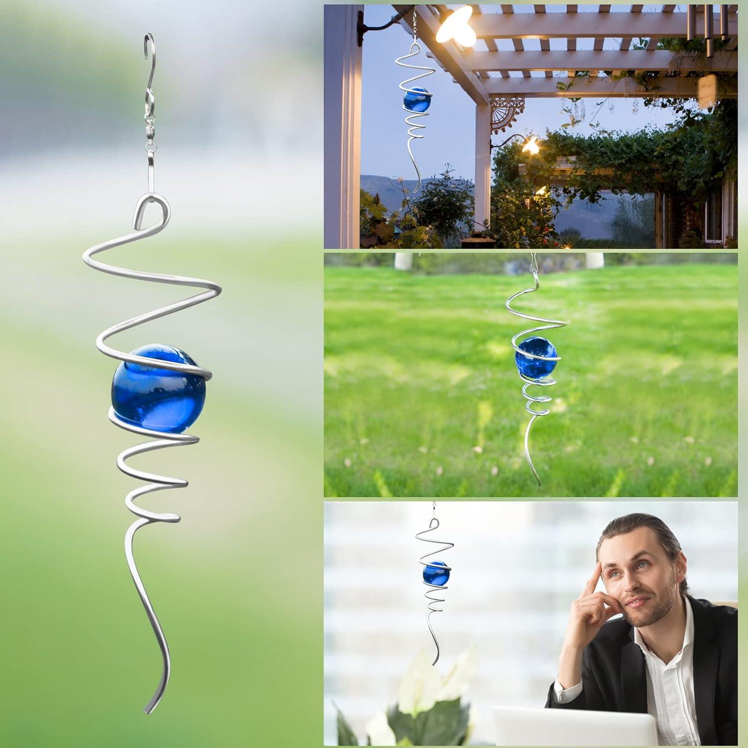Girador de Viento FENELY Espiral con Bola de Cristal Azul