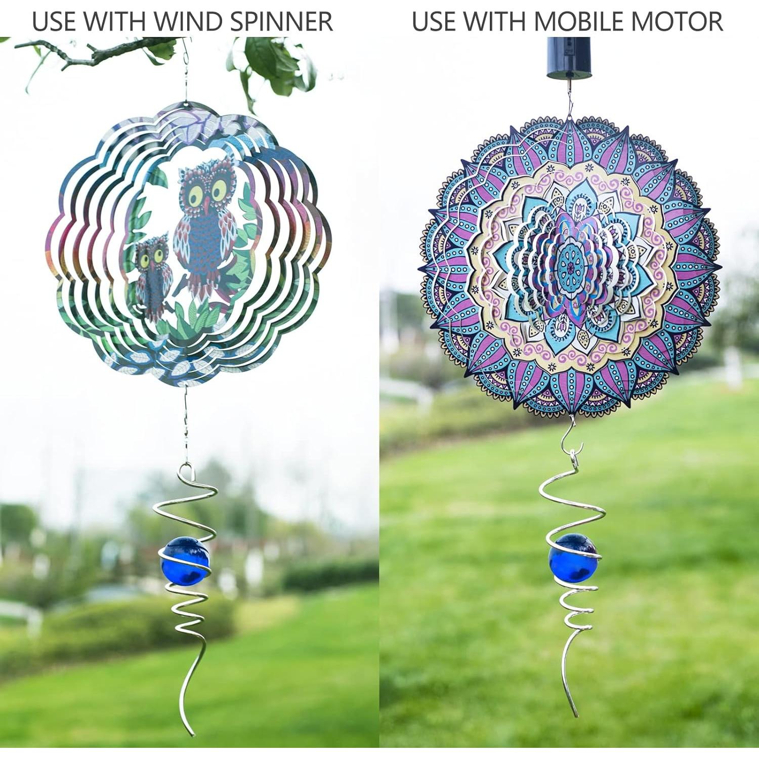 Girador de Viento FENELY Espiral con Bola de Cristal Azul