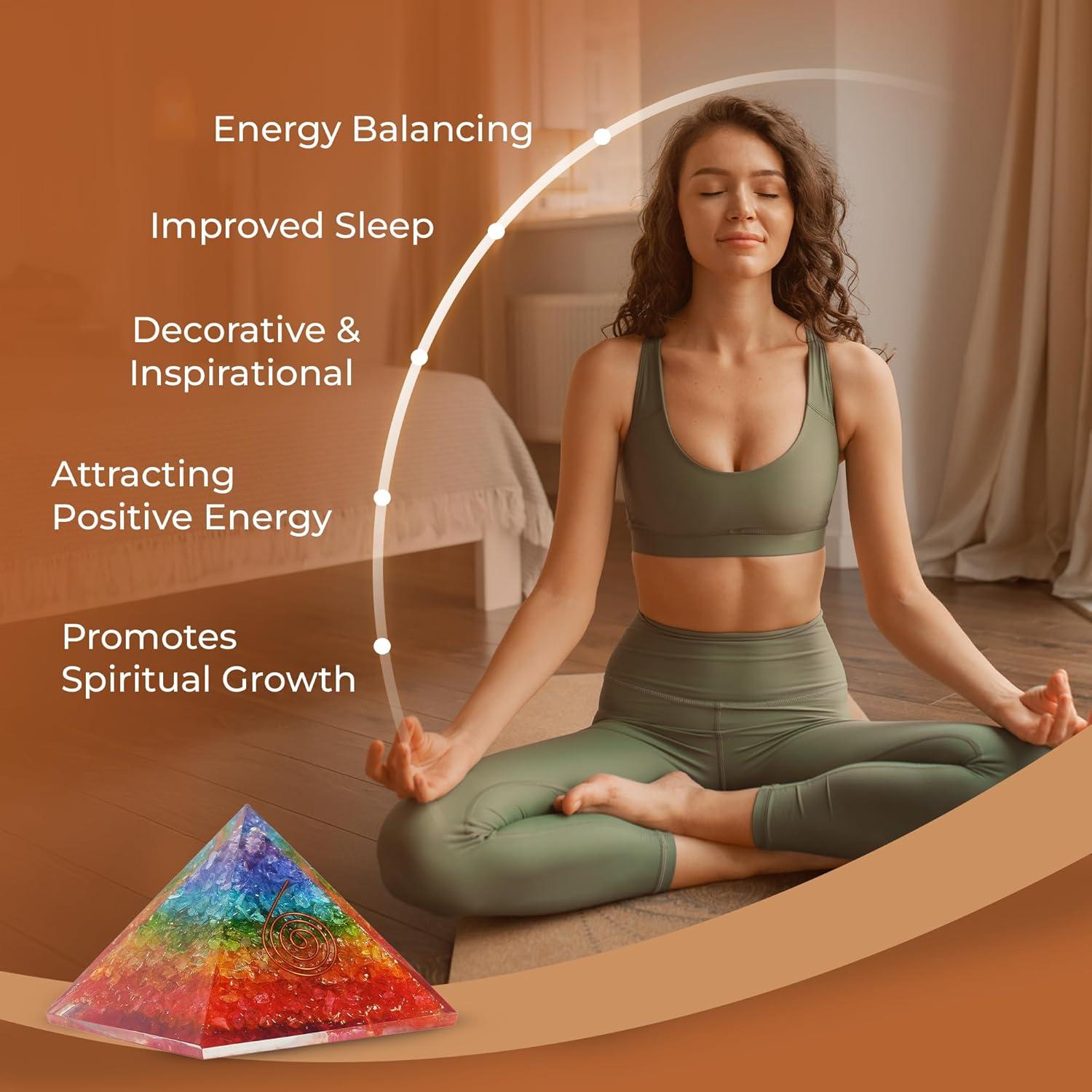 Pirámide de Orgón 7 Chakras Bombay Crystals - Sanación y Meditación