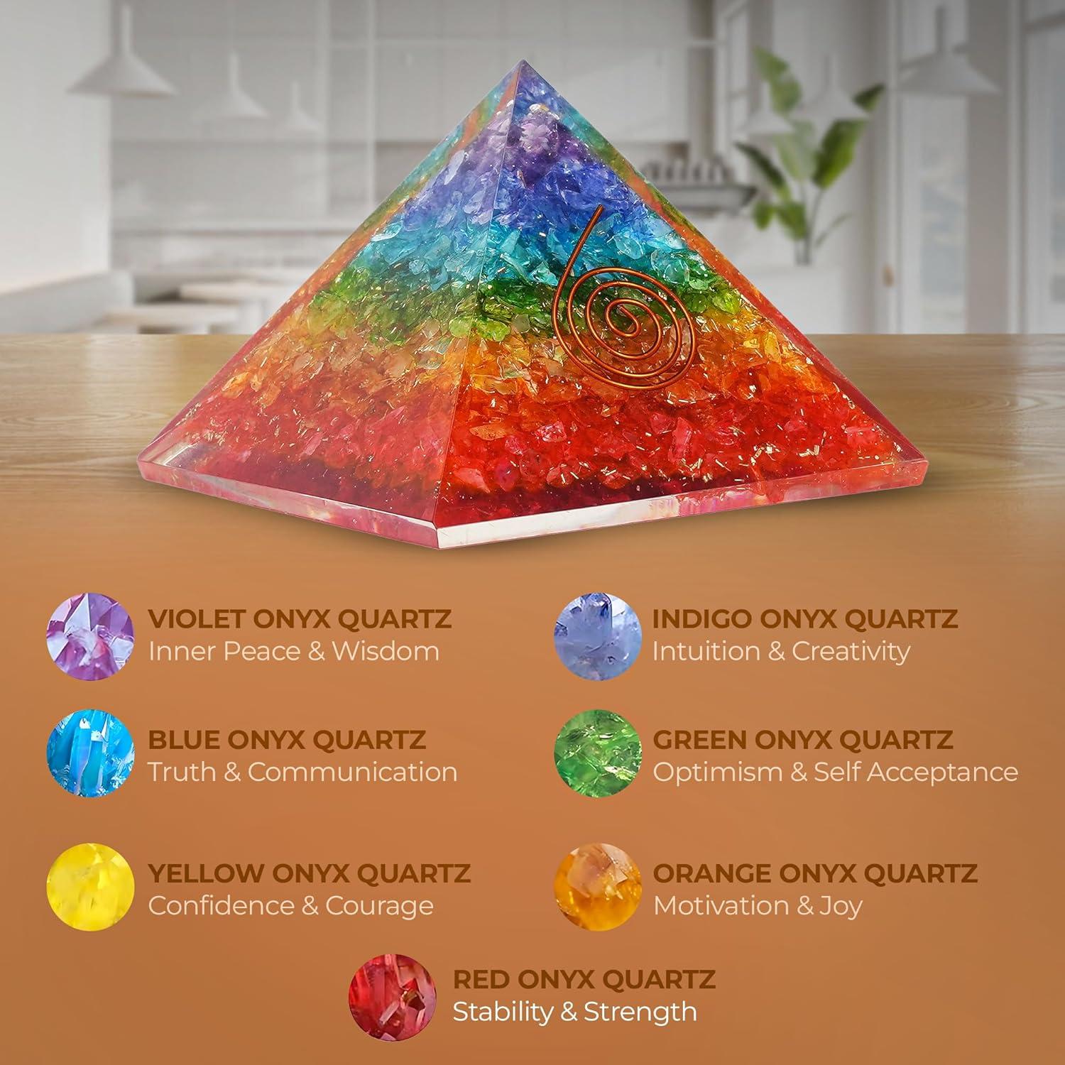 Pirámide de Orgón 7 Chakras Bombay Crystals - Sanación y Meditación