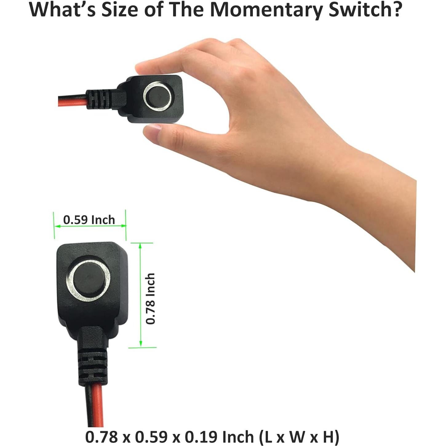 Interruptor Momentáneo CARSANBO 12V 24V con Cable 0.5M