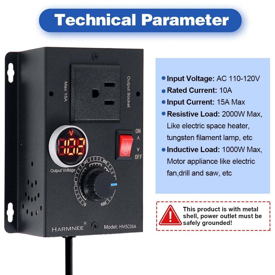 Controlador de Velocidad de Motor AC HARMNEE 10A con Pantalla LED