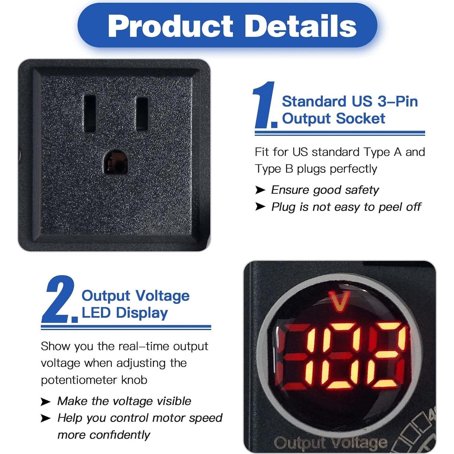 Controlador de Velocidad de Motor AC HARMNEE 10A con Pantalla LED
