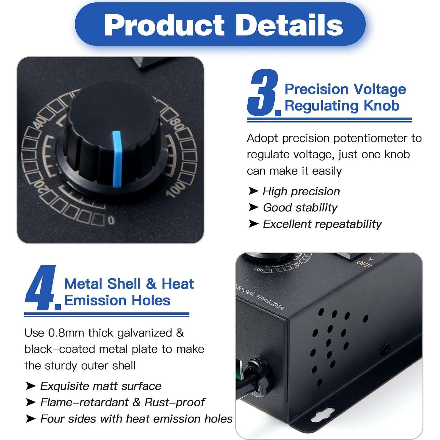 Controlador de Velocidad de Motor AC HARMNEE 10A con Pantalla LED
