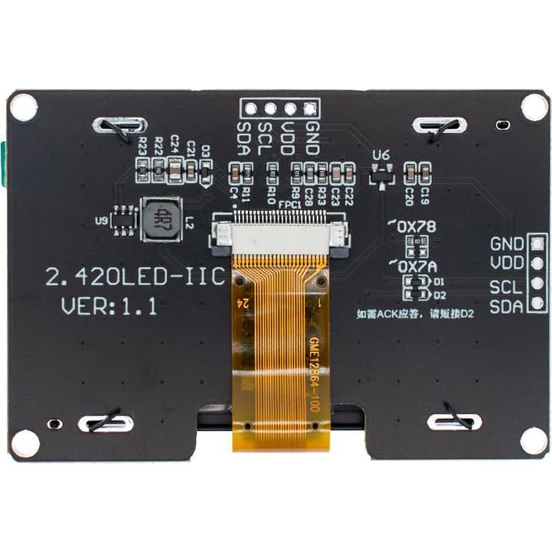 Módulo de Pantalla OLED HiLetgo 128x64 SSD1309 2.42" IIC