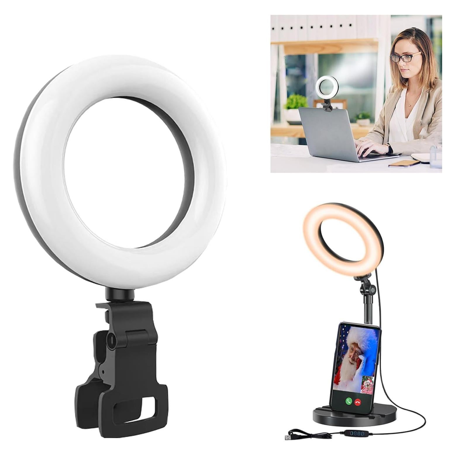 Anillo de Luz de Escritorio Amcuke F-601A 10W 3000K-6500K