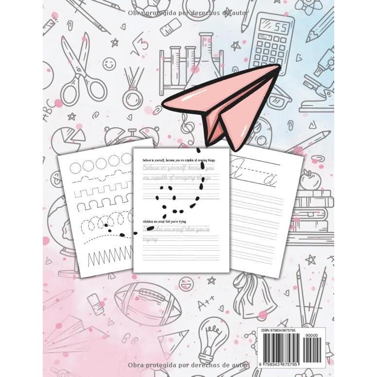 Escritura cursiva libro de trabajo para niños y adolescentes: Libro práctico de escritura cursiva con afirmaciones positivas para su edad (Spanish Edition)