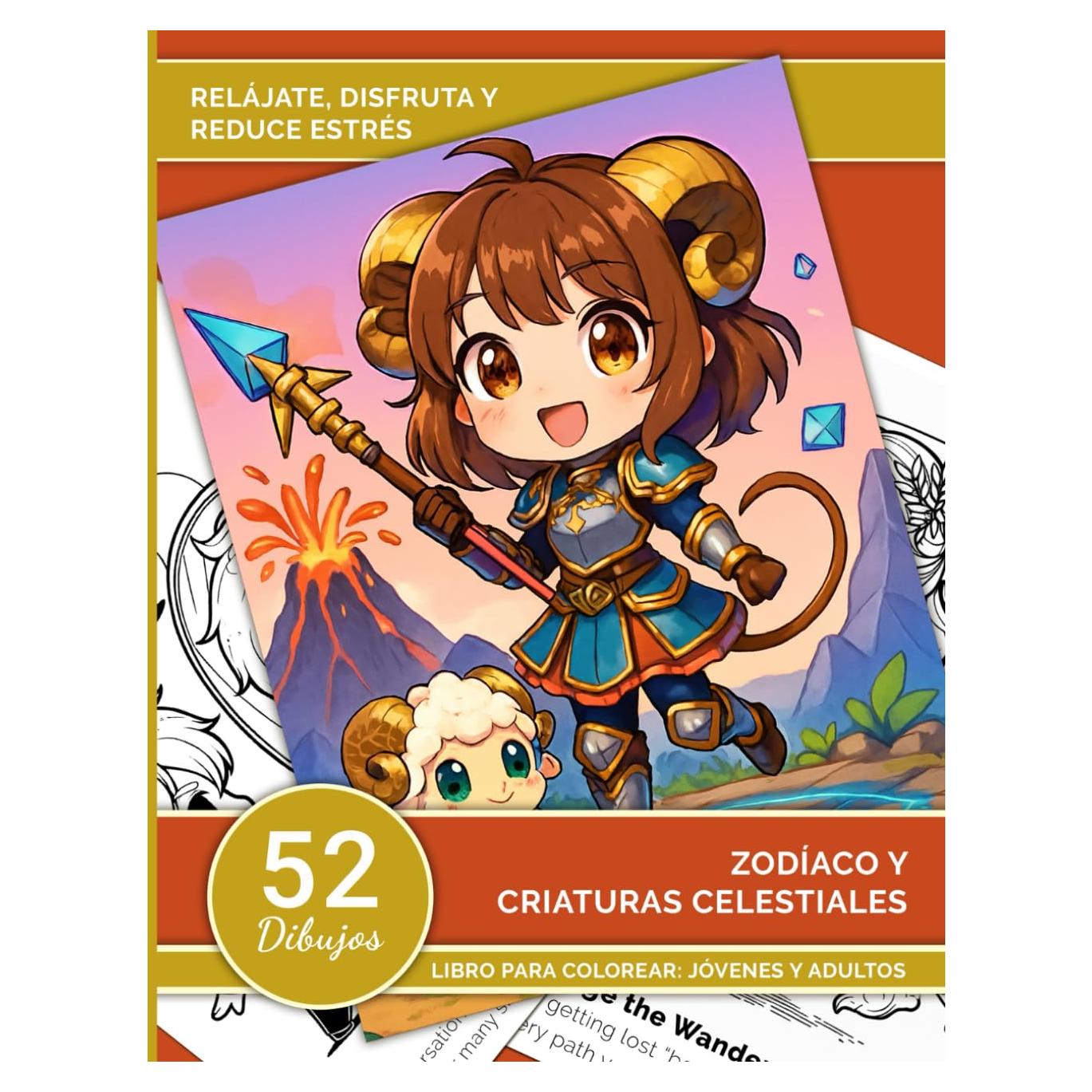 Zodíaco y Criaturas Celestiales: Libro para colorear para Jóvenes y Adultos