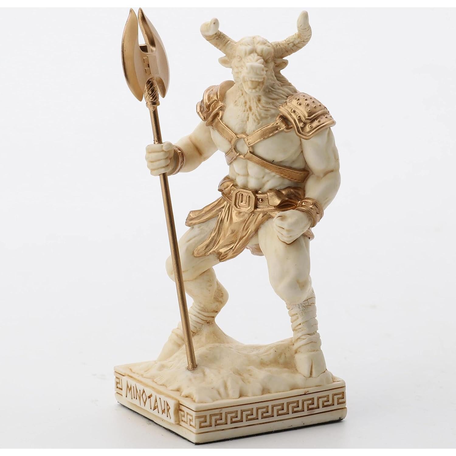 Figurita Minotauro Veronese 9,21 cm Resina Oro Blanco