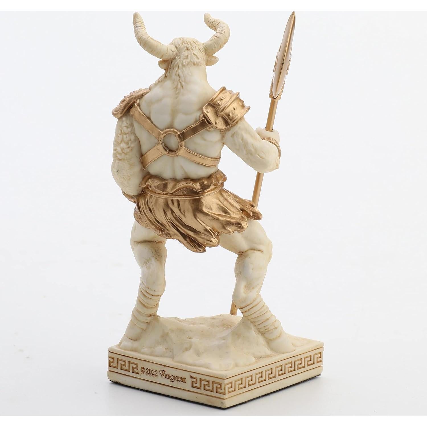 Figurita Minotauro Veronese 9,21 cm Resina Oro Blanco