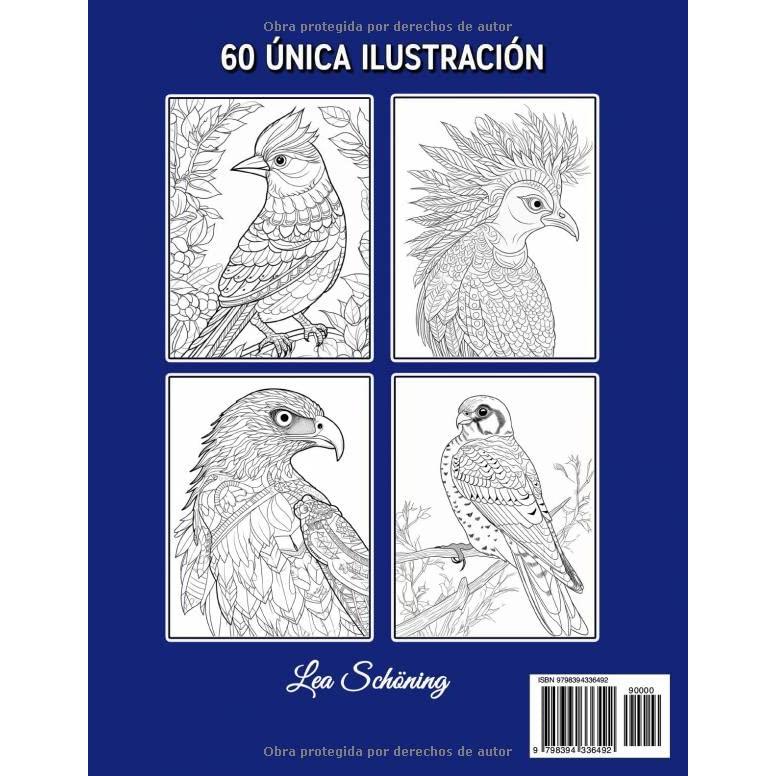 Pájaros Mandala Libro para Colorear: 60 Bonitos Dibujos para Colorear, un gran Libro para Colorear de Pájaros para Adolescentes y Adultos (Spanish Edition)