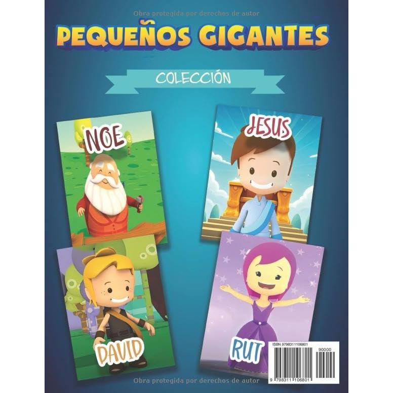 Pequeños Gigantes: Historias Bíblicas para colorear (Spanish Edition)