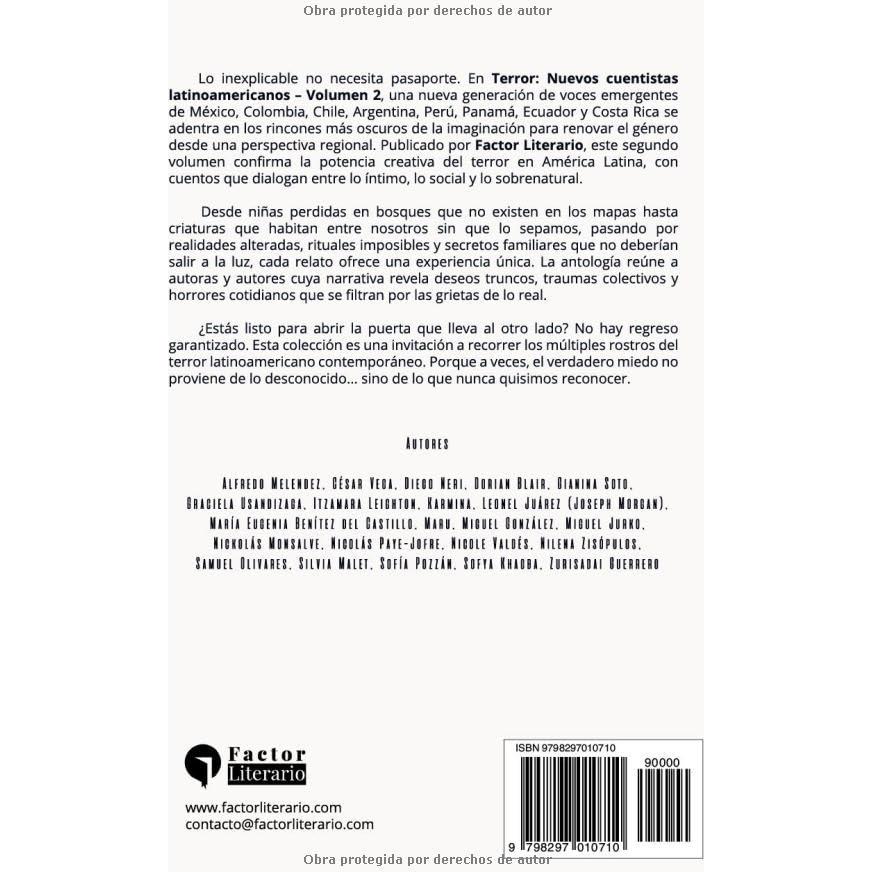 Terror: Nuevos cuentistas latinoamericanos - Volumen 2 (Spanish Edition)
