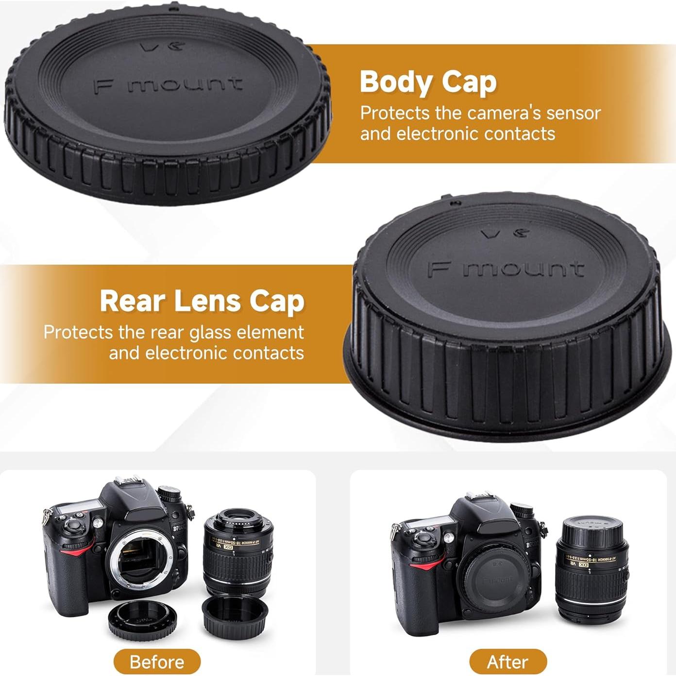 Kit de tapas JJC para cámaras Nikon DSLR - 2 piezas