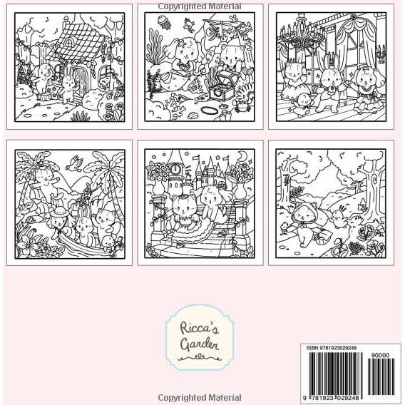 Once Upon a Whimsy: A Cute & Cozy Fairy Tales Coloring Book for Adults and Teens with Muffin and Friends | For Relaxation and Stress Relief