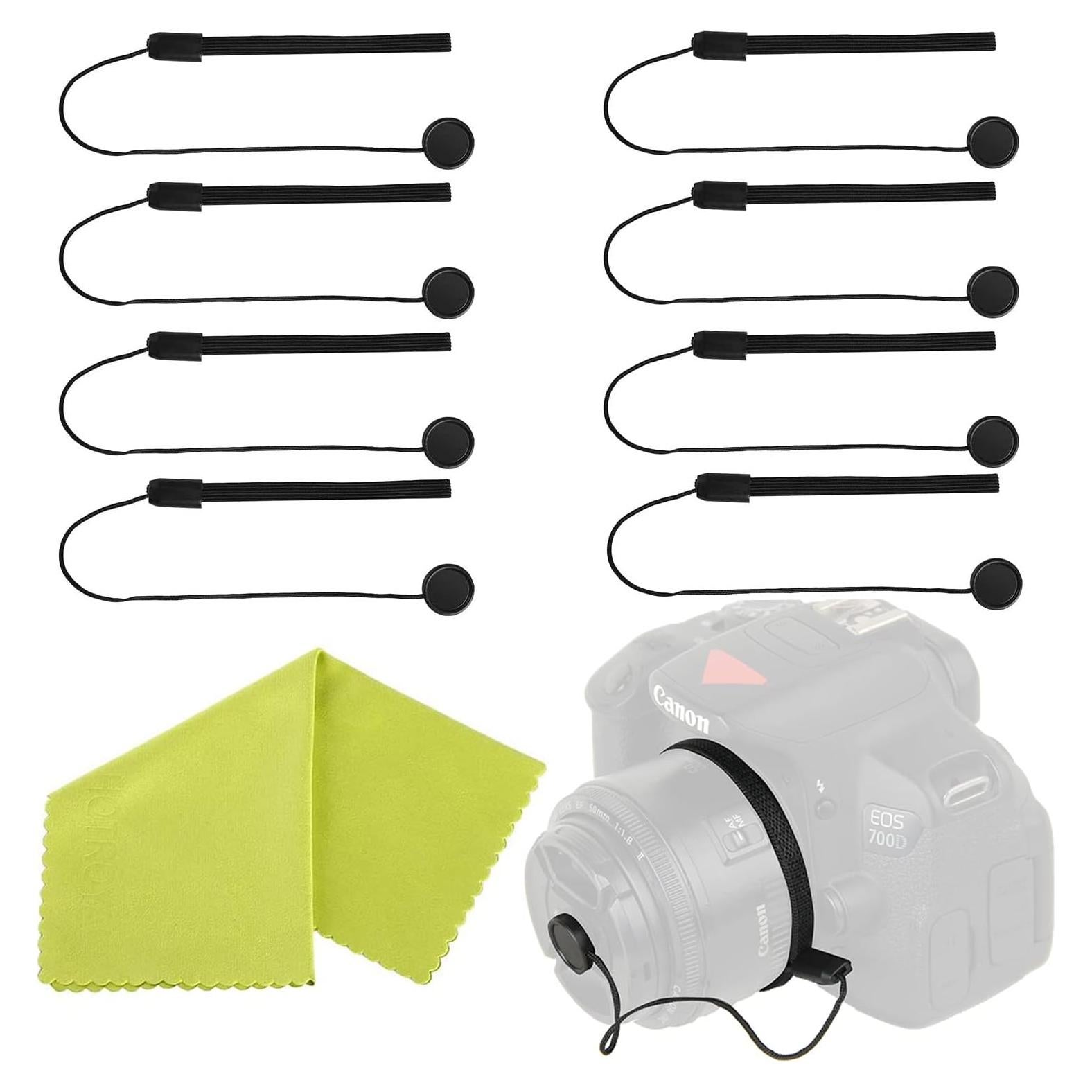 Soporte para tapa de lente Hotroyal - 8 paquetes con paño