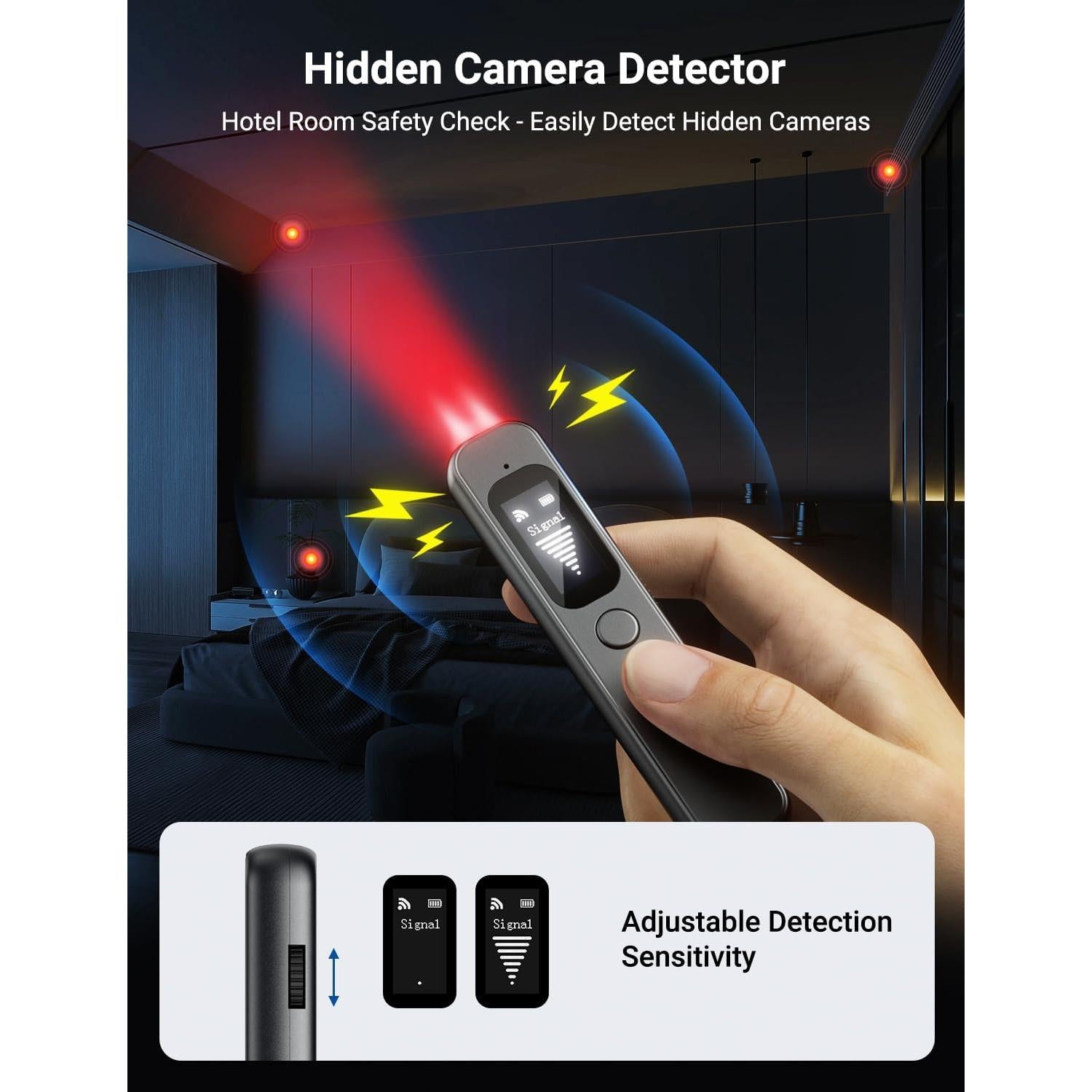 Detector de Cámaras Ocultas PakWizz - Multifuncional y Portátil