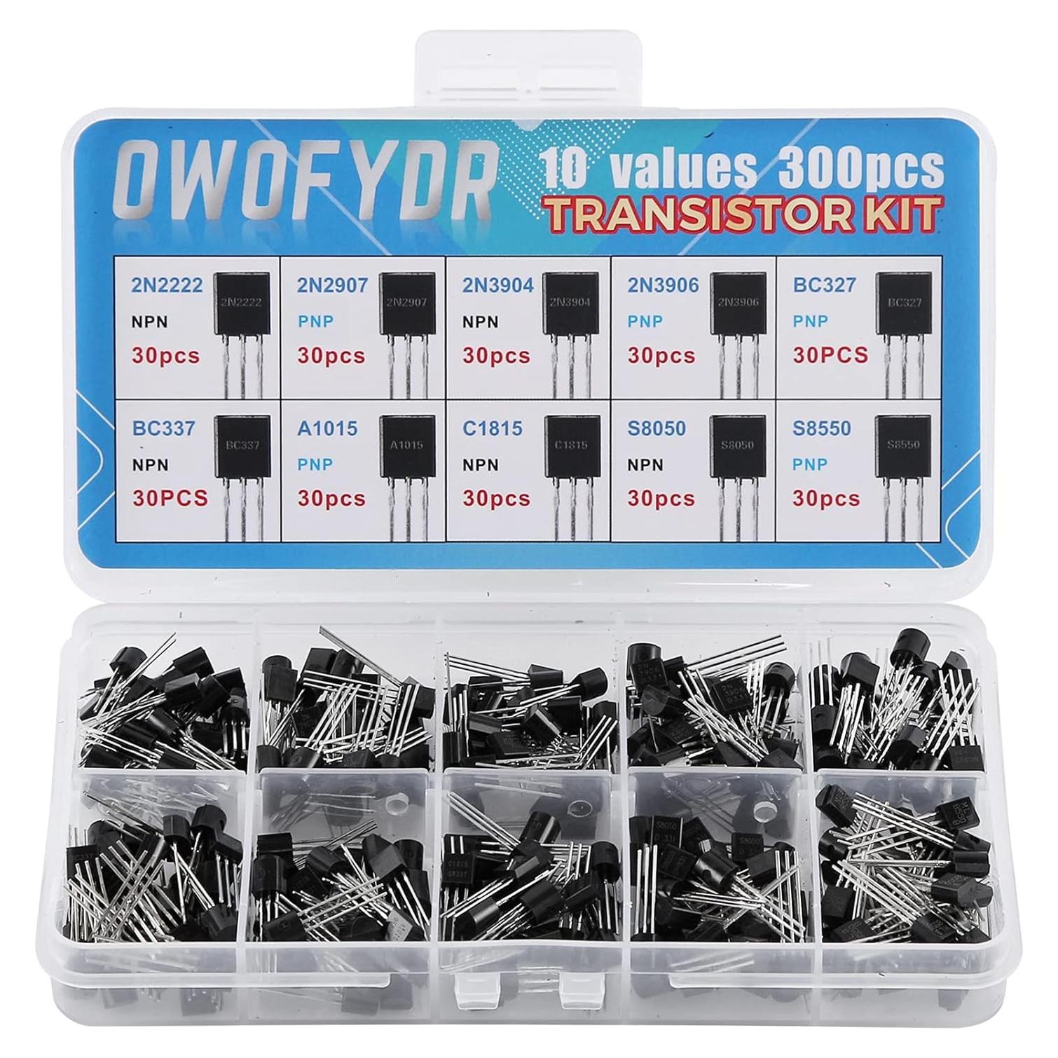 Kit de Transistores NPN PNP 300 Piezas OWOFYDR 10 Valores