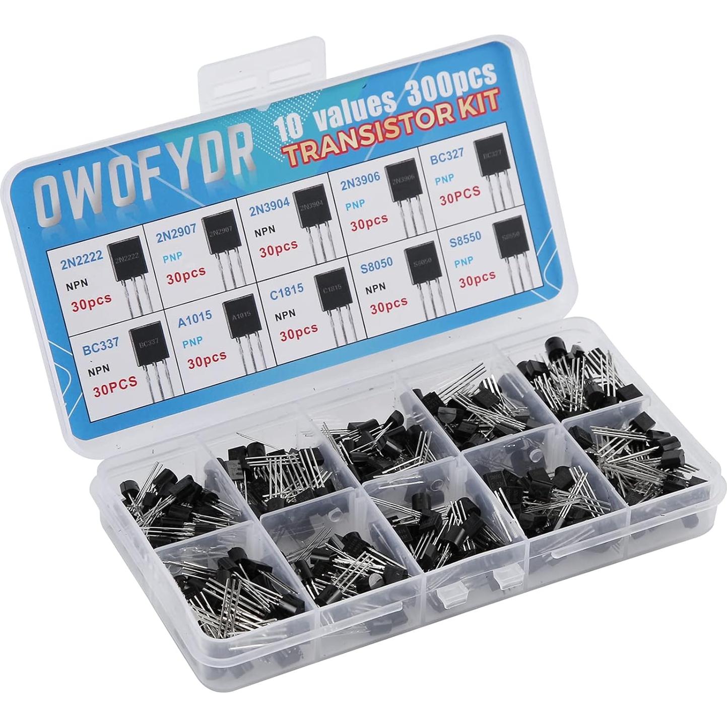 Kit de Transistores NPN PNP 300 Piezas OWOFYDR 10 Valores