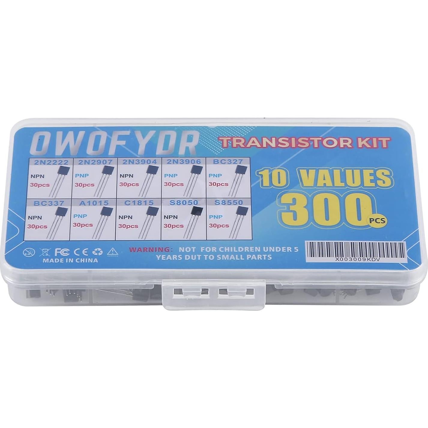 Kit de Transistores NPN PNP 300 Piezas OWOFYDR 10 Valores