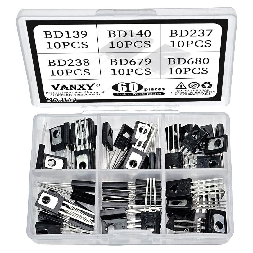 Kits de Transistores de Potencia VANXY TO-126 60 Piezas