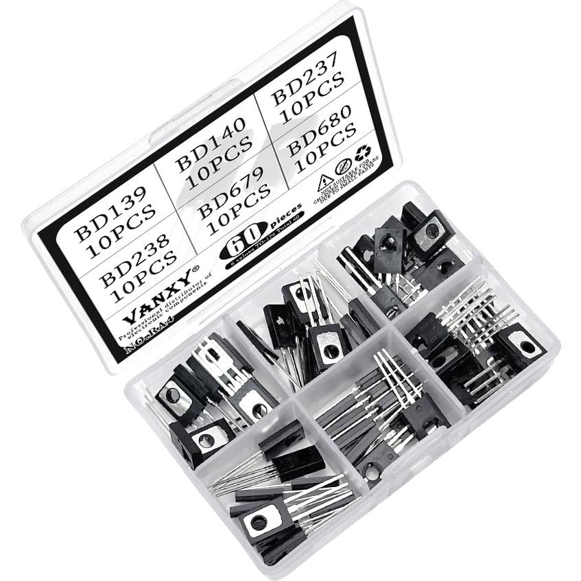 Kits de Transistores de Potencia VANXY TO-126 60 Piezas