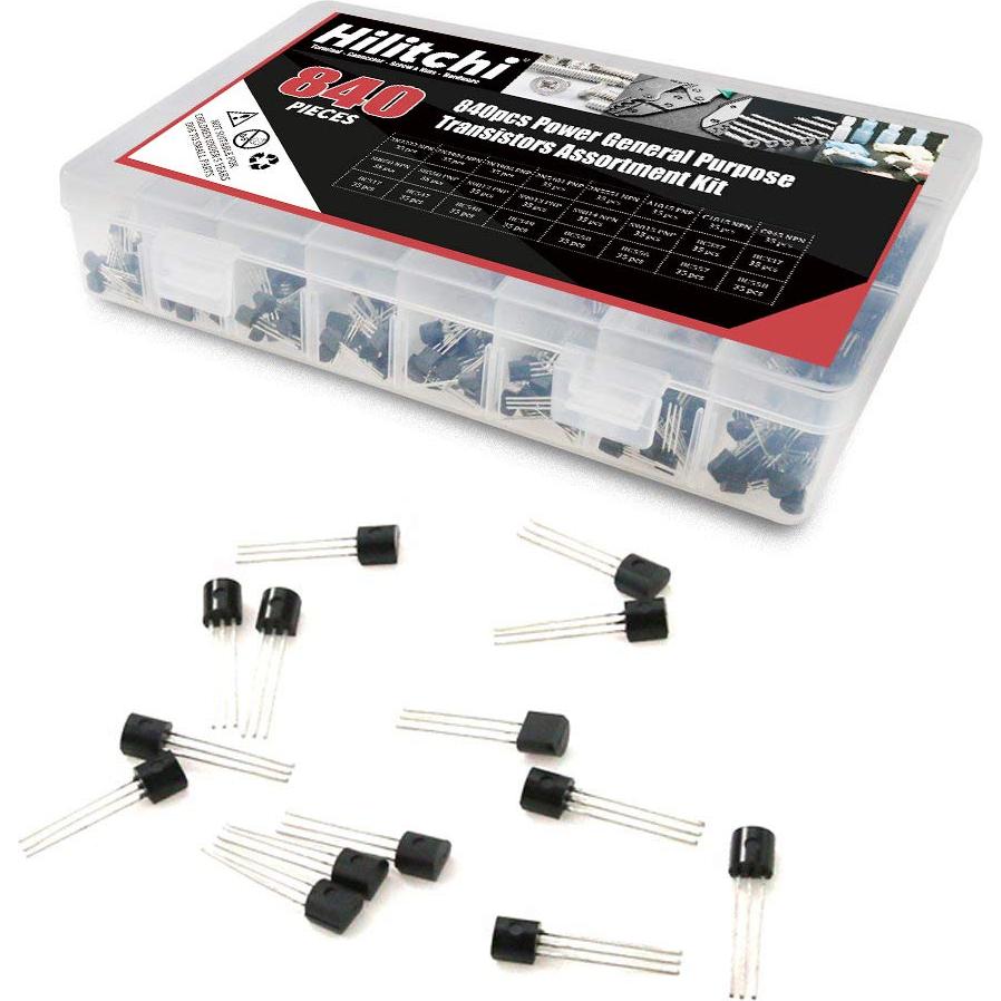 Kit de Transistores NPN PNP Hilitchi 840 Pcs 24 Modelos