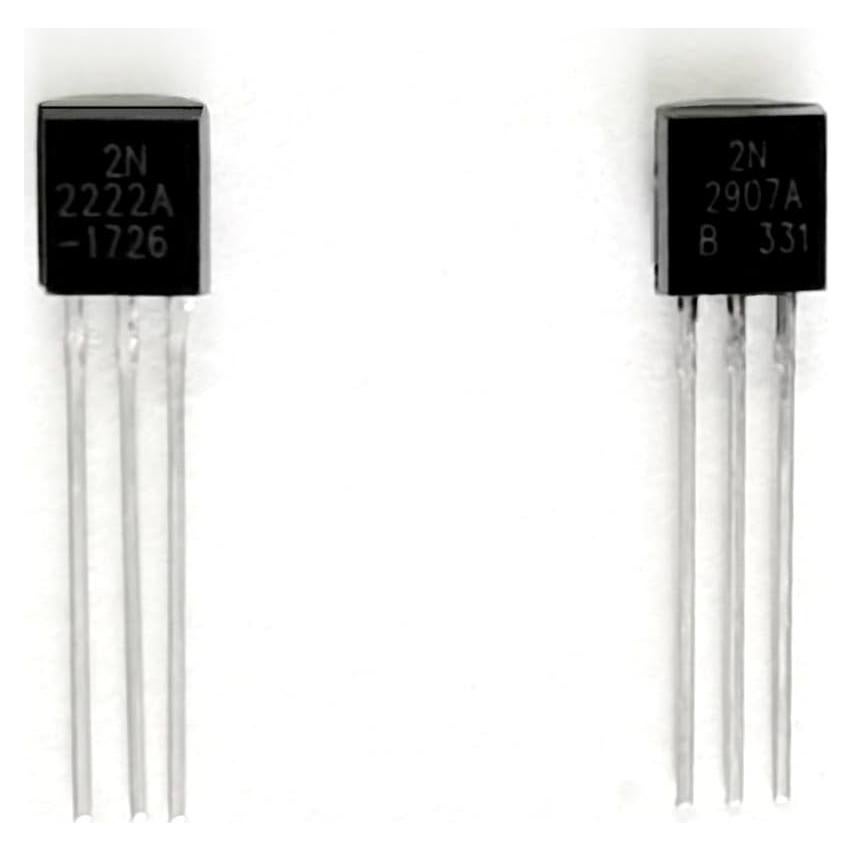 Transistores NPN 2N2222 y 2N2907 - 20 Pares TO-92