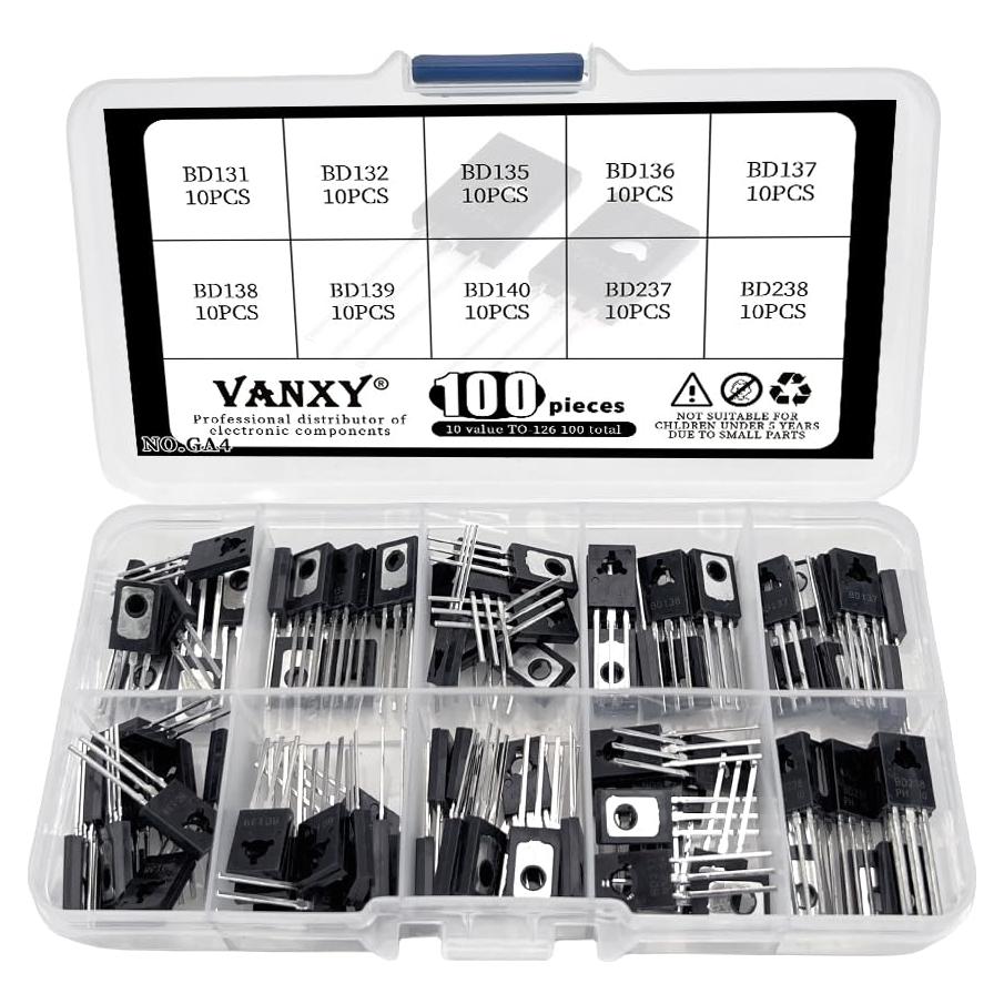 Kits de Transistores TO-126 VANXY 100 Piezas 10 Tipos
