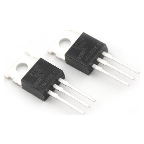 10 Piezas Triac BT136-600D 4A 600V TO-220 Negro Jinshining