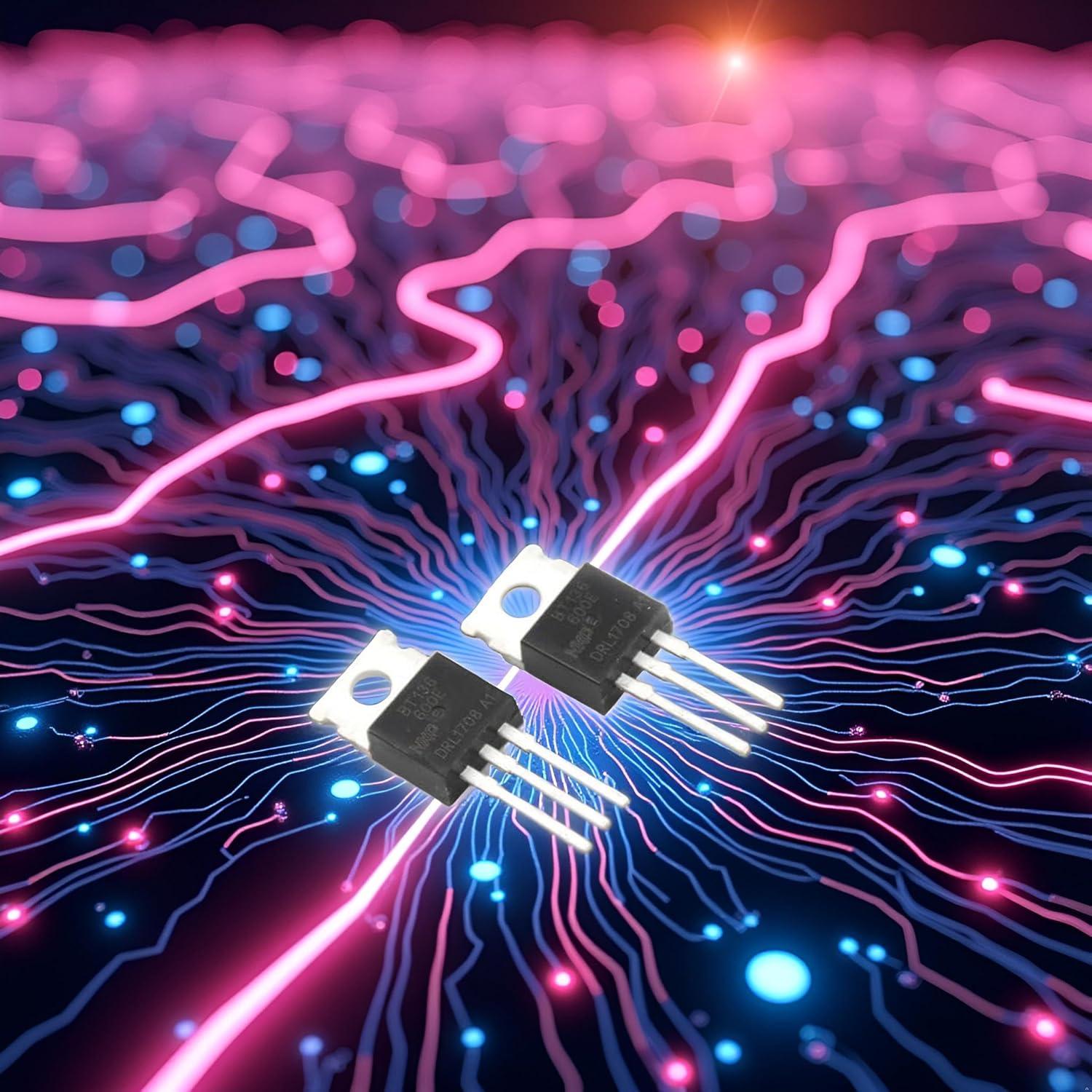 10 Piezas Triac BT136-600D 4A 600V TO-220 Negro Jinshining