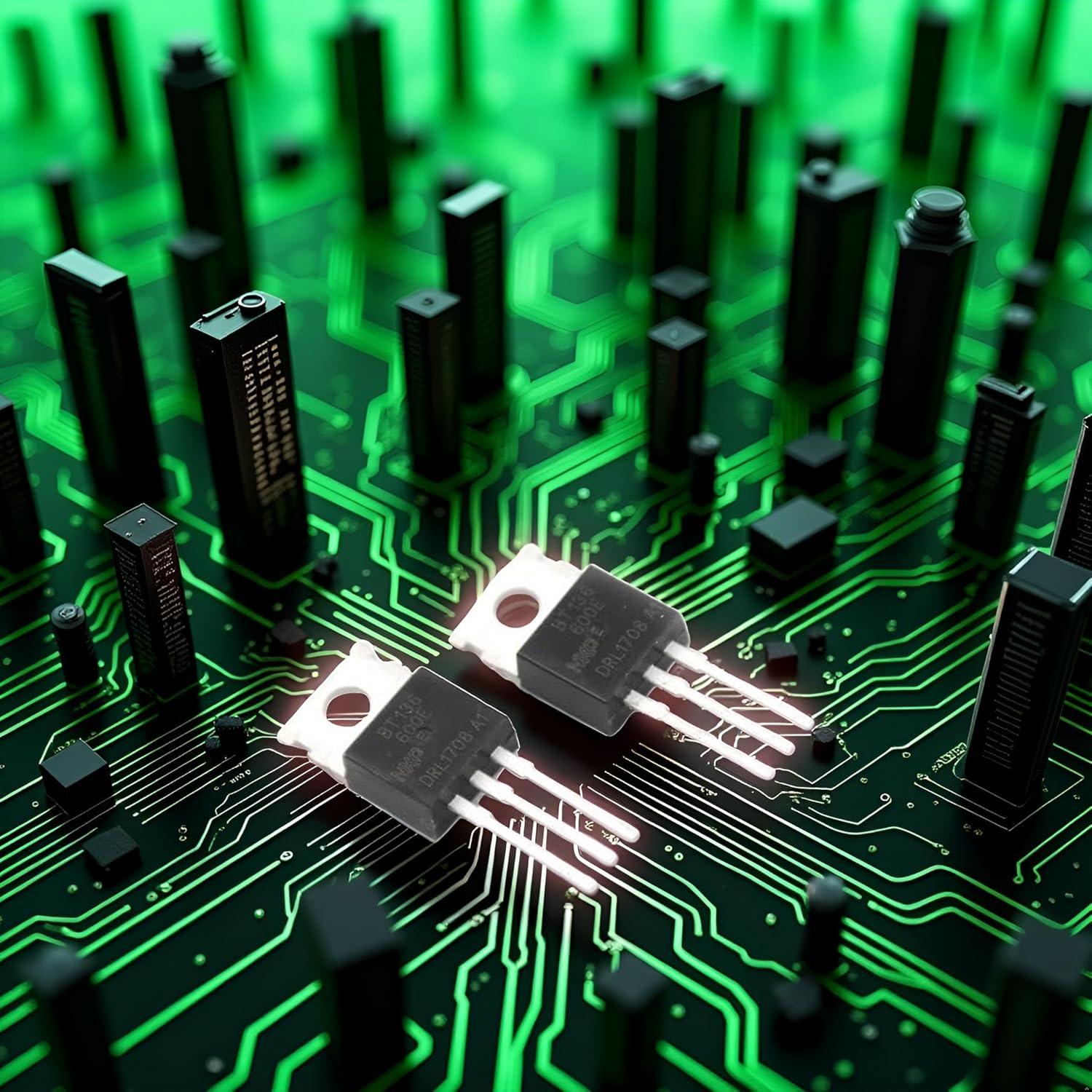 10 Piezas Triac BT136-600D 4A 600V TO-220 Negro Jinshining