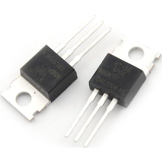 10 Piezas Triac BT136-600D 4A 600V TO-220 Negro Jinshining