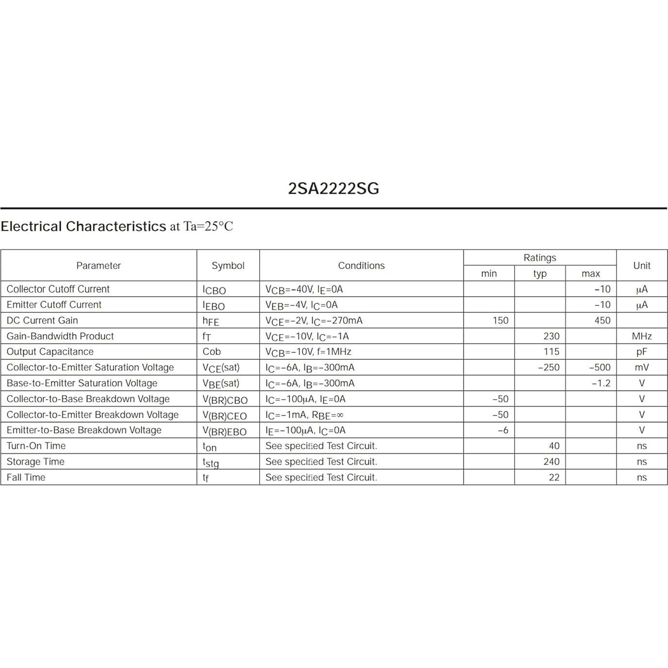Transistores de Silicio A2222 y C6144 10pcs 10A 50V