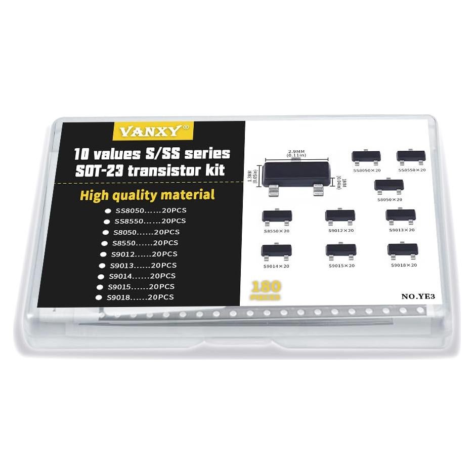 Kit de 180 Transistores SMD SOT-23 VANXY - 9 Valores