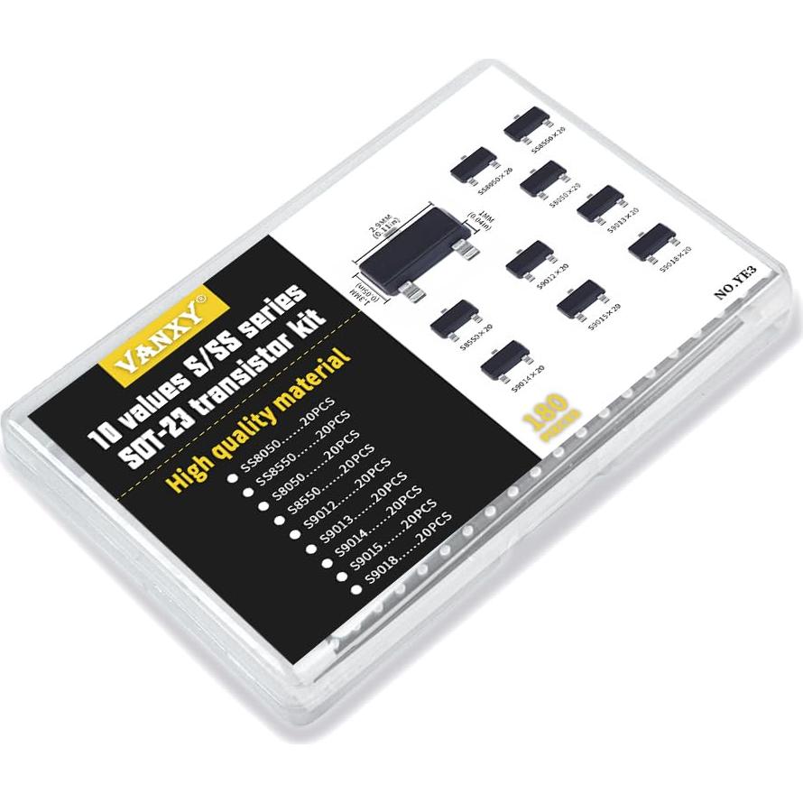 Kit de 180 Transistores SMD SOT-23 VANXY - 9 Valores