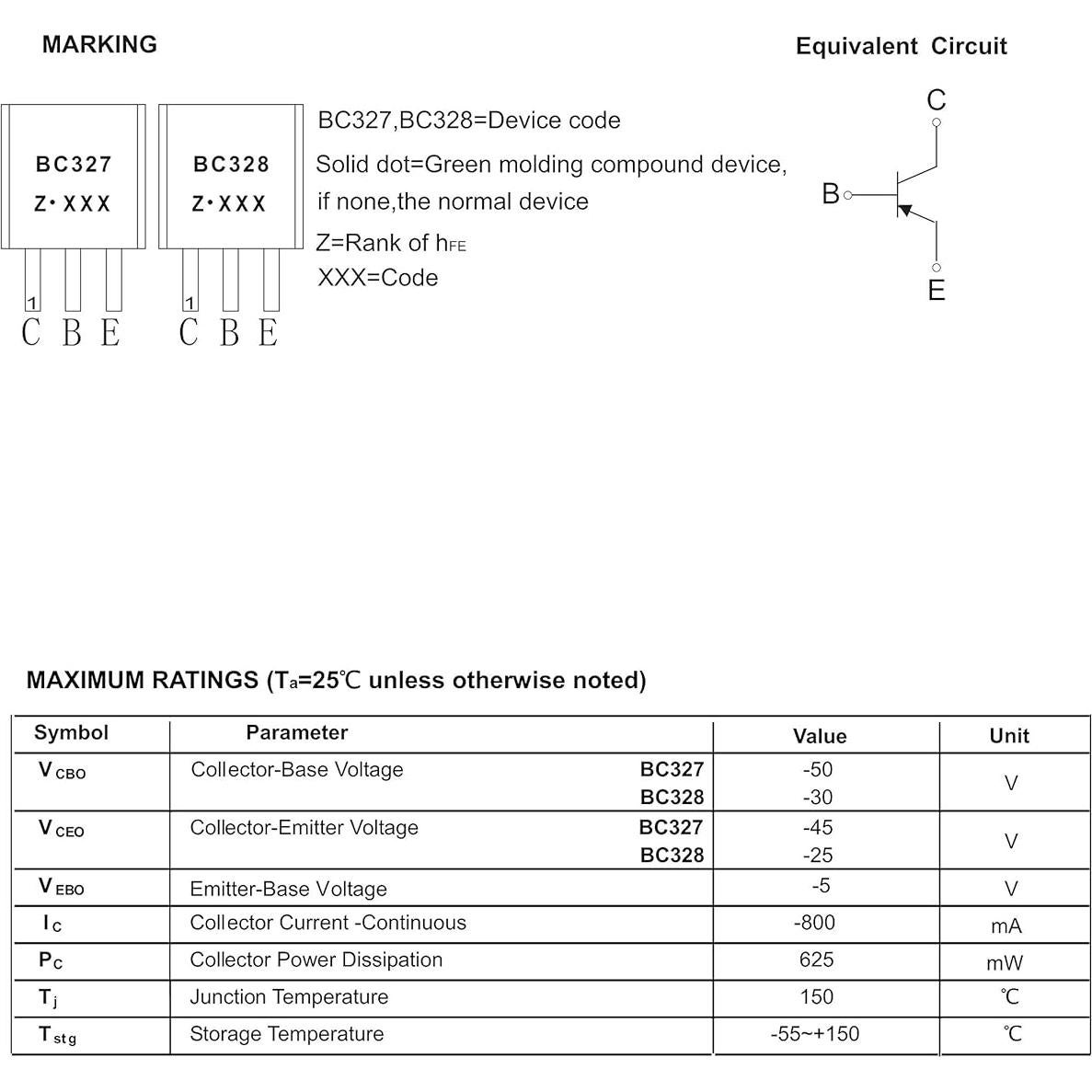 20 Transistores PNP BC327B TO-92 45V 500mA 625mW HUABAN