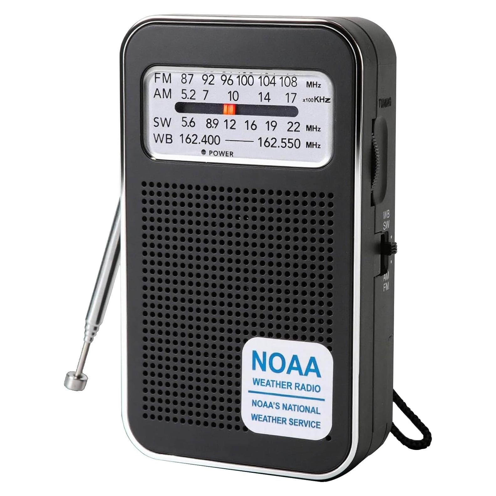 Radio portátil AM FM SW WB iRonthunder 4 bandas recargable