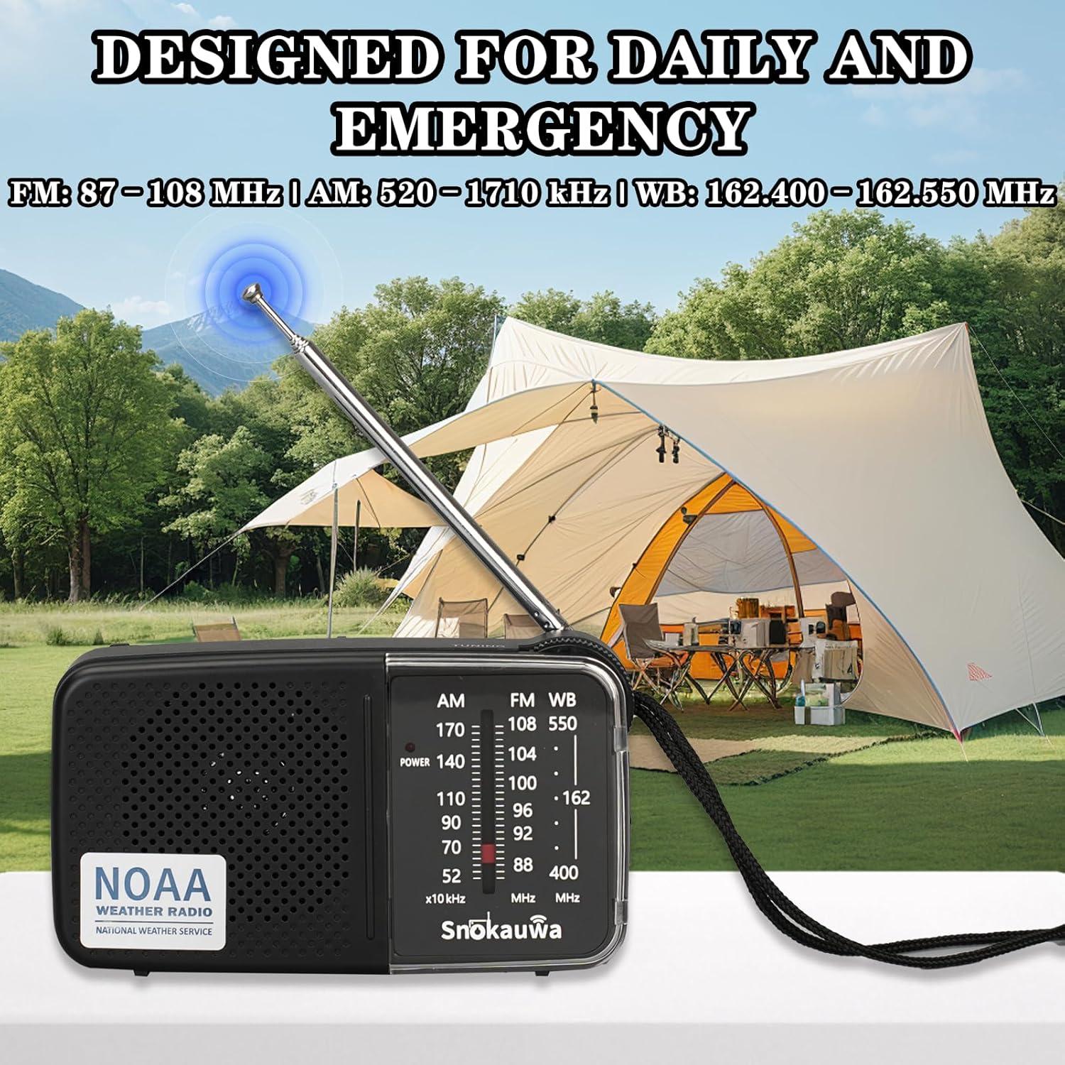 Radio Meteorológica NOAA Snokauwa Portátil AM FM 0.16 kg