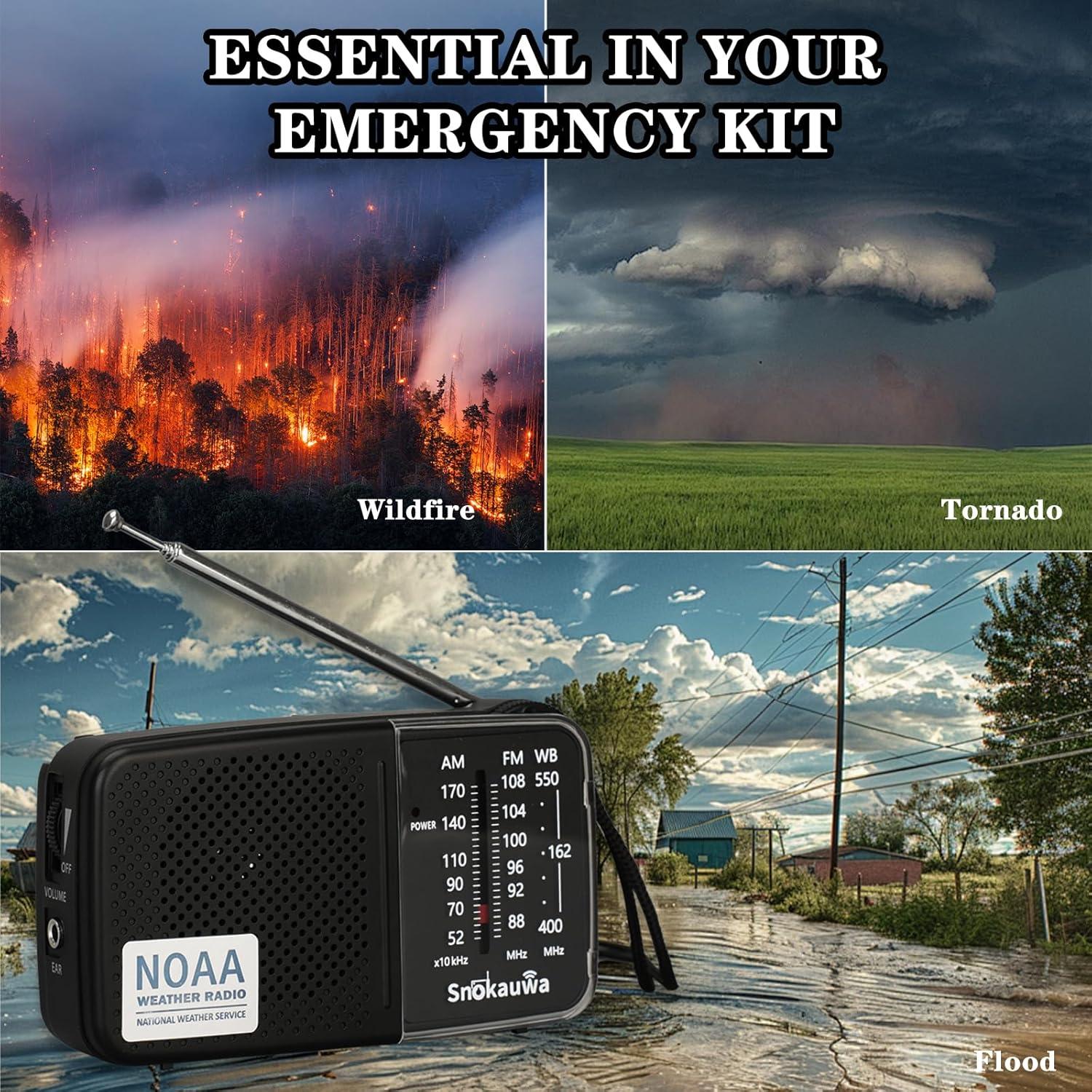 Radio Meteorológica NOAA Snokauwa Portátil AM FM 0.16 kg