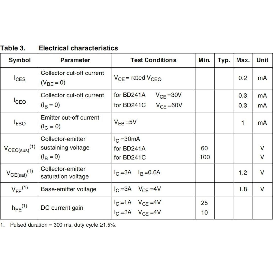 10 Transistores NPN BD241C Bridgold 3A 100V TO-220