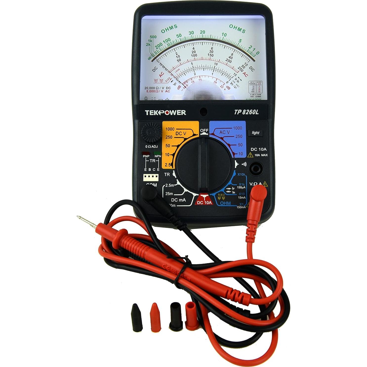 Multímetro Analógico Tekpower TP8260L con Luz de Fondo