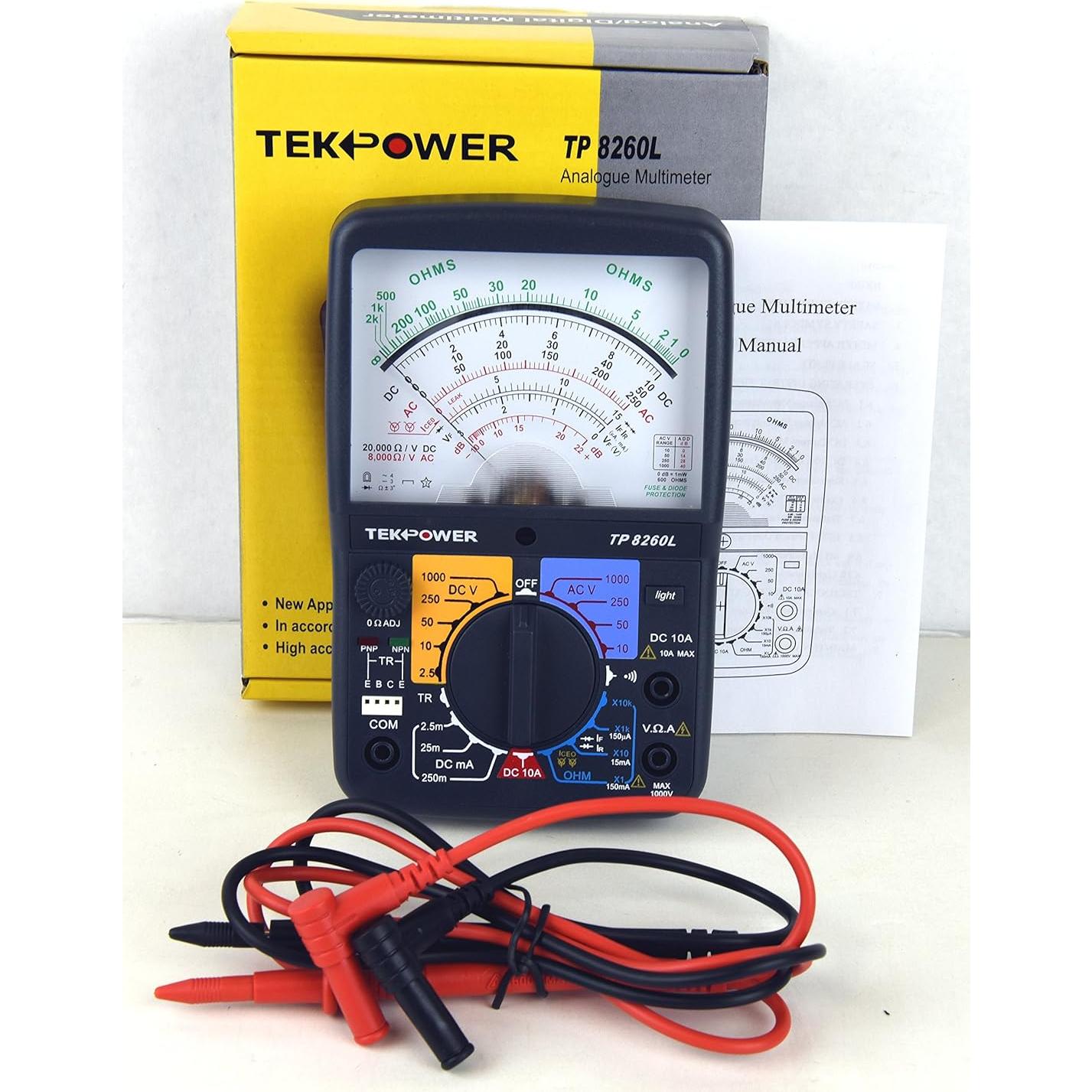 Multímetro Analógico Tekpower TP8260L con Luz de Fondo